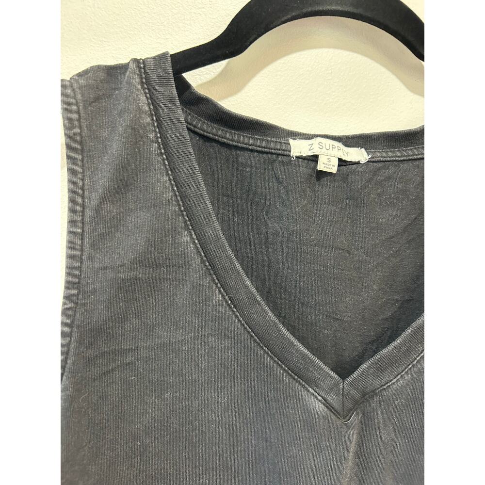 Z Supply black tank t shirt size S v neck cropped casual - Picture 2 of 6